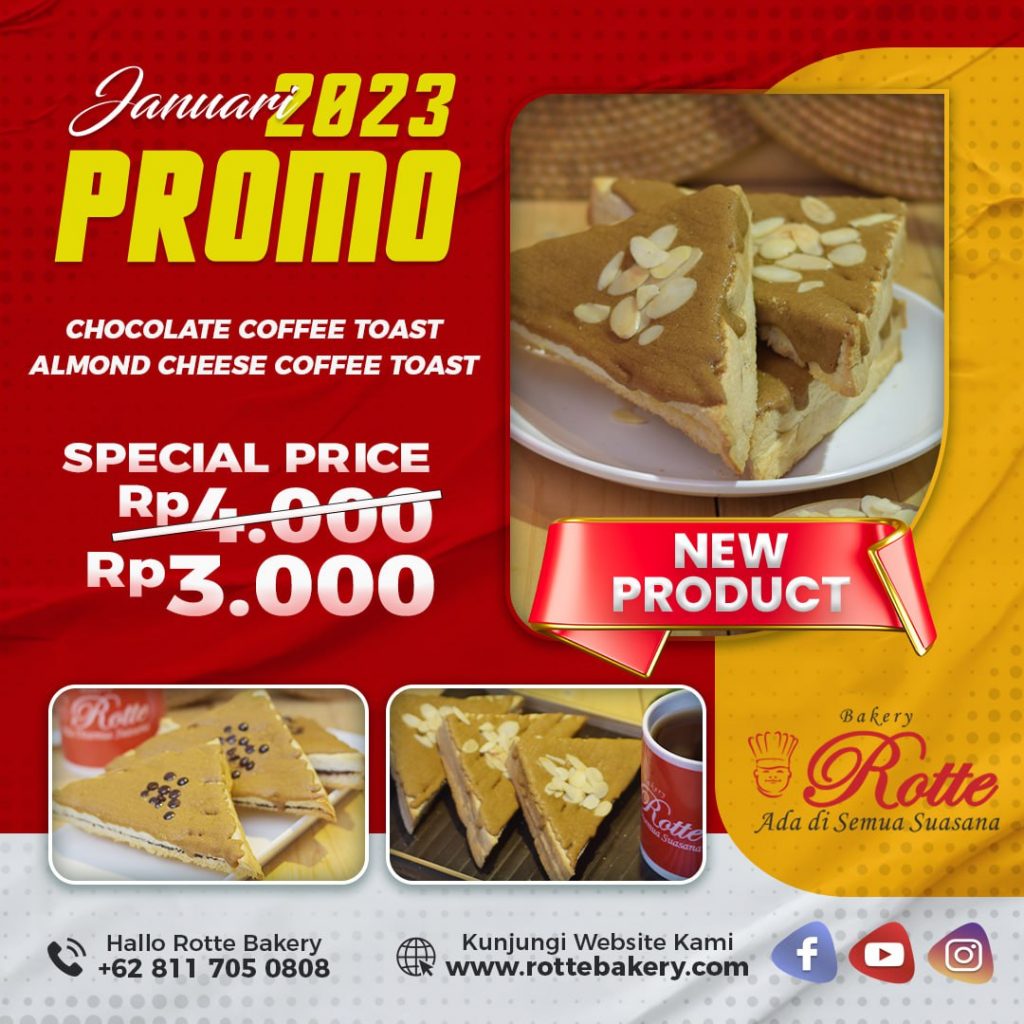 Roti Chocolate Coffee Toast dan Almond Cheese Coffee Toast