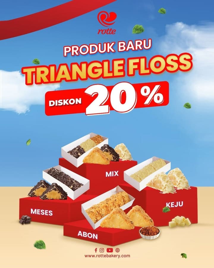Promo Juni 2025: Diskon 20% Triangle Floss di Rotte Bakery, Rasakan Sensasi Lembut yang Bikin Ketagihan