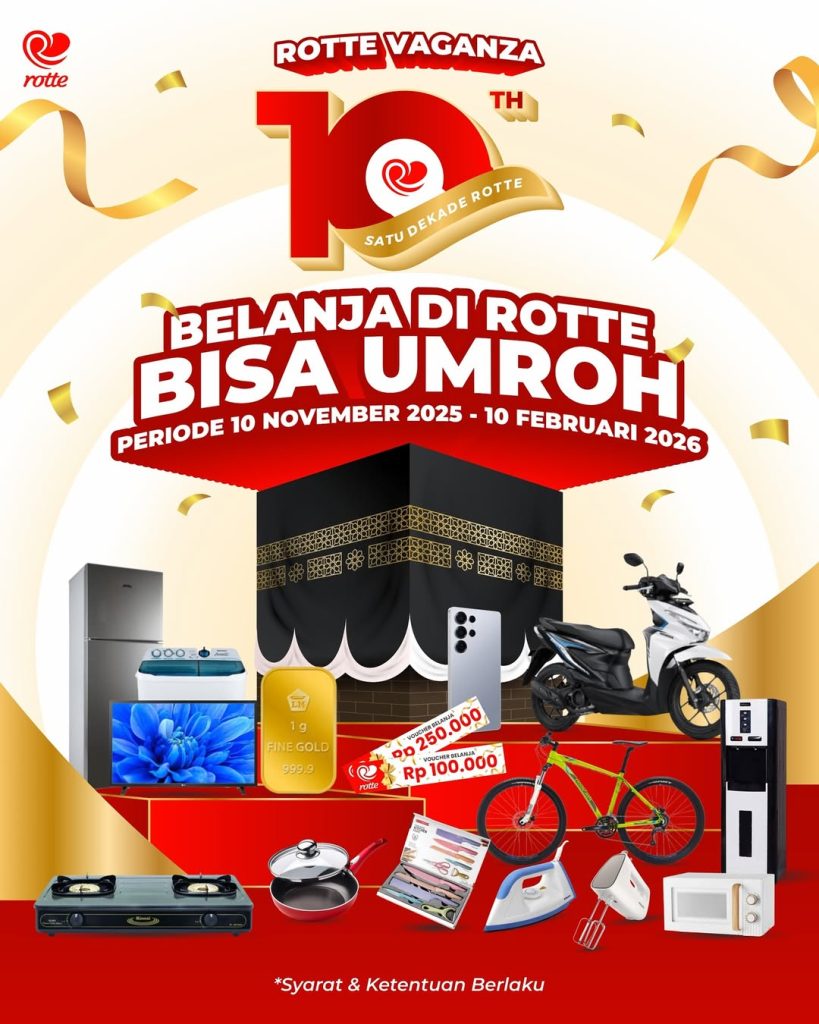 Rotte Vaganza 1 Dekade: Belanja 50 Ribu, Bisa Berangkat Umroh