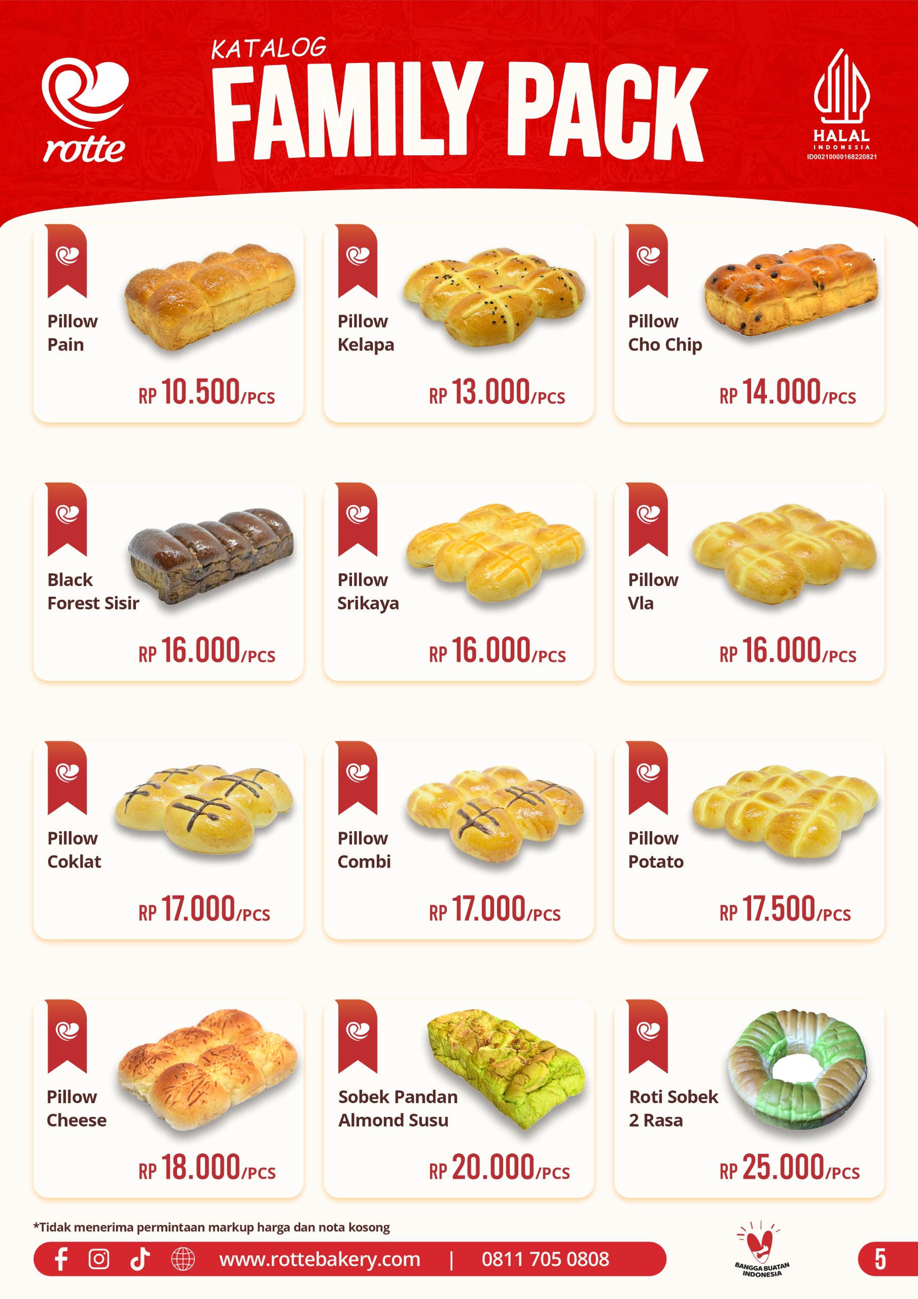 Download Gratis File Gambar Foto Katalog Harga Produk Roti Manis Rotte Bakery, Roti Manis Enak Termurah by Rotte Bakery, Beli Sekarang!